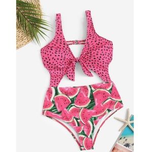 Shein watermelon cut-out swimsuit size M